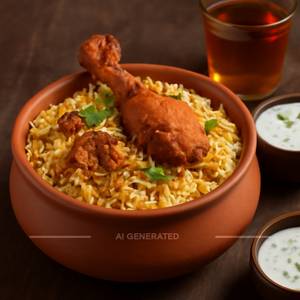 Zafrani Chicken Dum Biryani - Handi