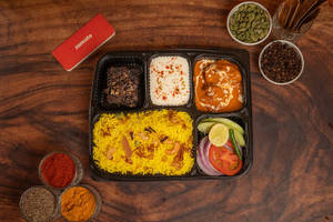 Special Butter Chicken Basanti Pulao Thali