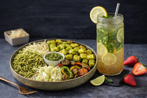 Italian-Pesto Tofu Rice Bowl + Prebiotic Fresh Lime Cooler(300ml)