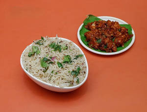 Jeera Rice With Gobi Manchurian