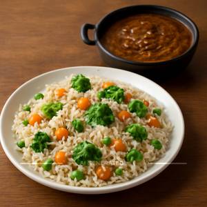 Veg Pulav + Black Gravy