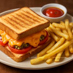 Spicycheese & Fries Sandwich