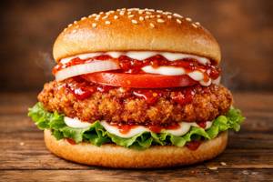 Hot Red Spicy Chicken Burger