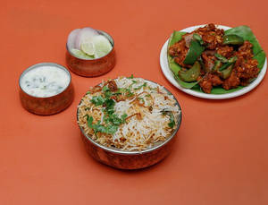 Executive Biryani Rice + Baby Corn Chilli