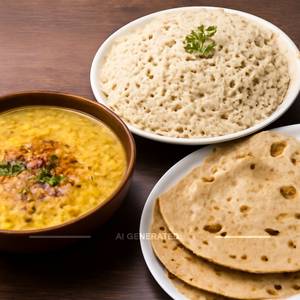 Dal Tadka + Jeera Rice + 4 Chapatis