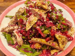 Grilled Chicken Salad With Pomegranate Dressing