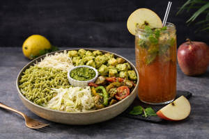 Italian-Pesto Veggie Rice Bowl + Prebiotic Lemon Apple Cooler(300ml)