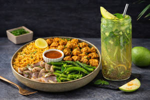 Indian-Paneer Makhani Rice Bowl + Prebiotic Aam Panna Cooler(300ml)