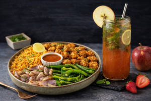 Indian-Butter Chicken Rice Bowl + Prebiotic Lemon Apple Cooler(300ml)