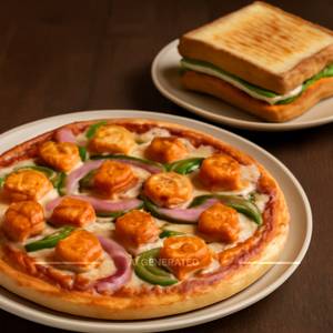 Paneer Tikka Pizza + Plain Veg Sandwich