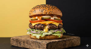 Lamb Cheese Bomb Burger