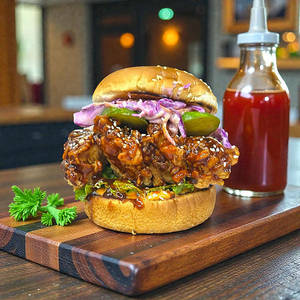Korean Fire Chicken Burger