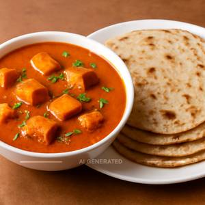 Paneer Tikka Masala (1 Plate) with 4 Rotis