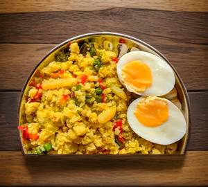 Brown Rice Poha With Egg