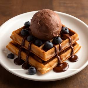 Ob Chocolate With Ice Cream Double Waffle