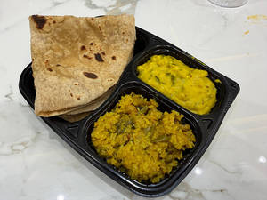 Besan Pithla Chapati Meal