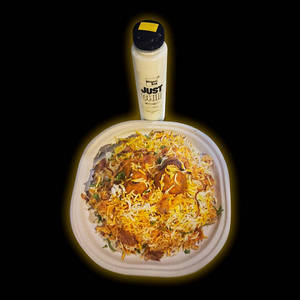 Kolkata Aloo Biryani (mini)+punjabi Lassi  Combo (serves-1)