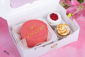 Anniversary Special Bento Box (couple Bento Cake 2 Cupcakes)