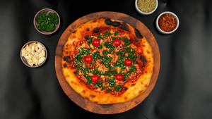 Spinach & Roasted Garlic Sourdough Pizza