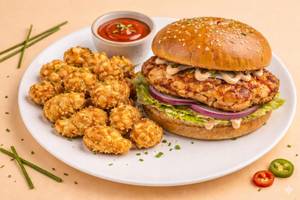 Chicken Burger with Popcorn and Coke (250 ml)