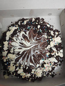 Waffle Cake With Brownie & Nuts Toppings