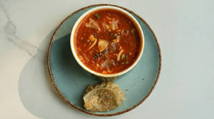 Korean Kimchi Dumpling Soup