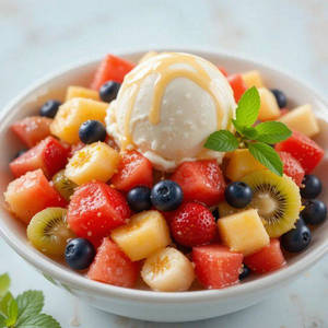 Fruit Salad And Ice Cream