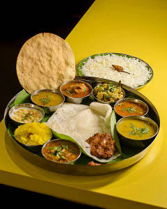 South Indian Thali [Neer Dosa]