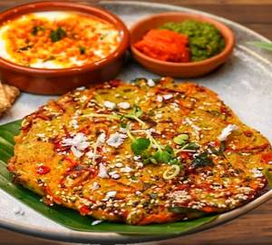 Mix Veg Besan Suji Chilla 1 Piece With Tomato Sauce