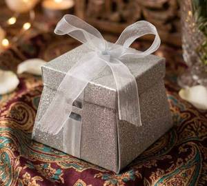 Silver Glitter Ribbion Box