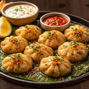 Butter Garlic Chicken Momos [6 Pieces]