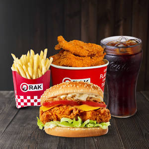 Fiery Zinger Box Meal, Fiery Crunch Burger 1 pc, Peri Peri Strips 2 pc, Fries (M) 1 pc
