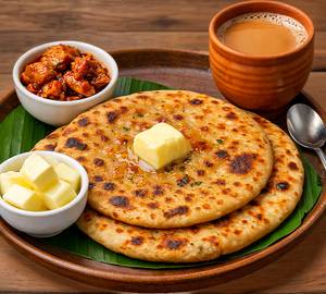 Royal Aloo Paratha Combo (2 Paratha + Pickle + Tea)