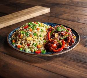Egg Rice (full) With Hot Garlic Chicken (half)