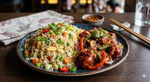 Chicken Fried Rice(Full) With Chicken Schezwan