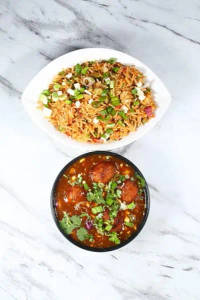 Veg Manchurian Gravy With Fried Rice