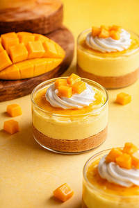 Mango Cold  Cheese Jar Cake