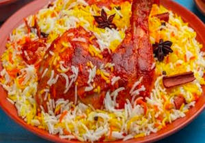 Chicken Tandoori Leg Biryani.