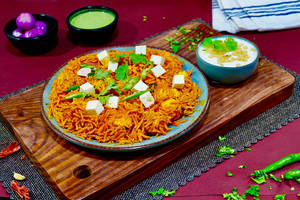 Paneer Biryani And Raita