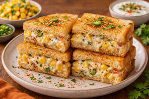 Cheese Corn Dahi Sandwich