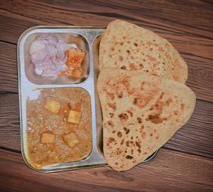 Matar Paneer With 2 Paratha