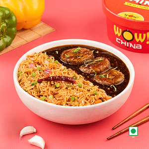 Chilli Garlic Rice With Veg Manchurian