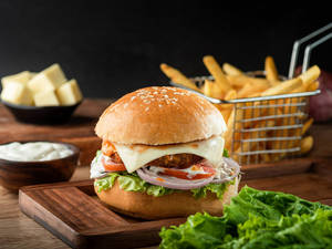 Classic Veggie Burger With Fries & Dip Combo