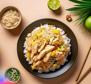 Khao Pad Sapparod Gai ( Thai Pineapple Chicken Fried Rice )