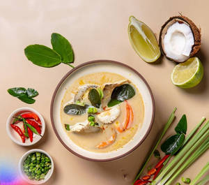 Tom Kha Veg ( Thai Coconut & Lemongrass Veg Soup )