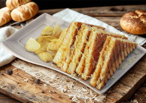 Grilled Mozzarella Sandwich With Fries & Dip