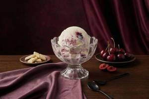 White Chocolate and Cherry Ice Cream Scoop