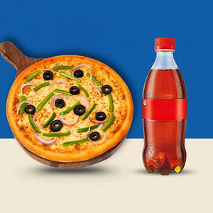 Tandoori Veg Pizza + Free Coca Cola 250 Ml