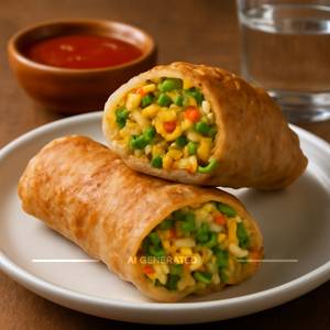 Double Egg Double Veggie Roll
