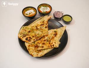 Butter naan thali with 2 veg